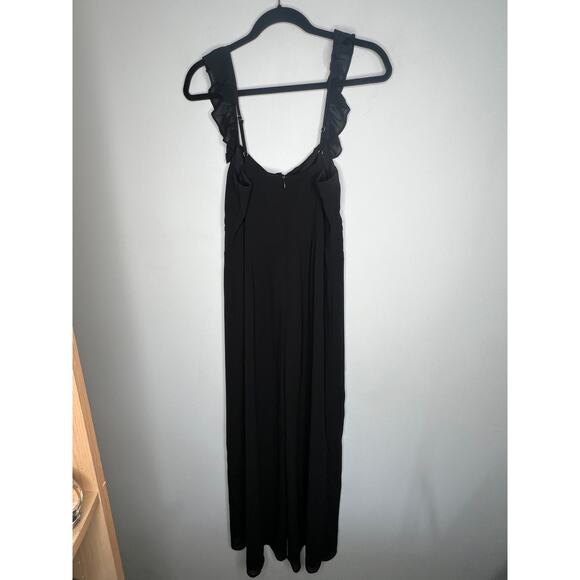 Lulu's Black Ruffle Sleeve Jumpsuit Size M - Picture 6 of 8